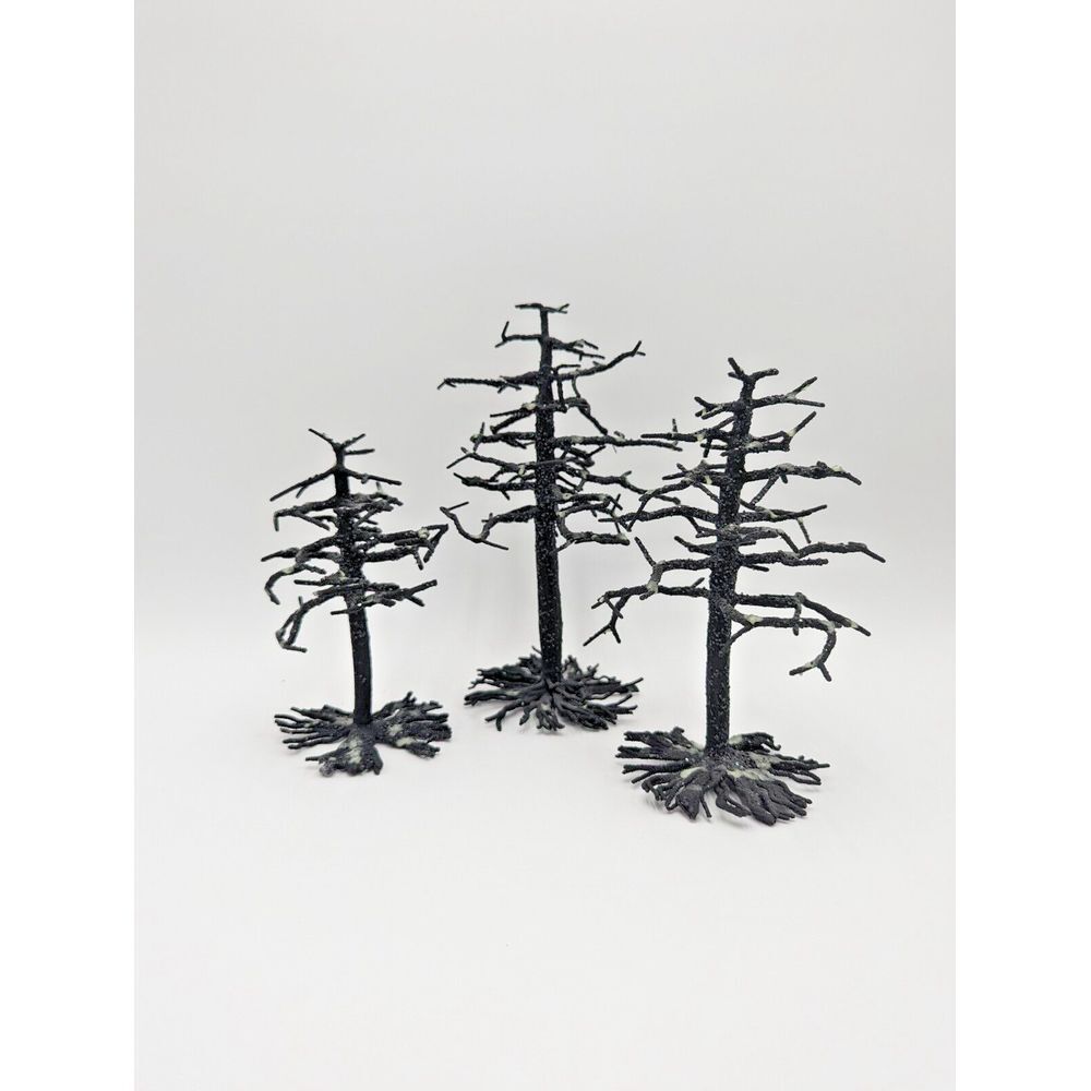 Department 56 Village Accessories 3 Spooky Black Bare‎ Branch Trees